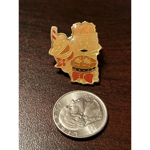 Vintage McDonald’s French Fries Milkshake Burger Mascots Employee Lapel Hat Pin - Picture 2 of 3